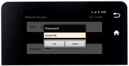 RainMachine Touch HD - Enter the new password screen