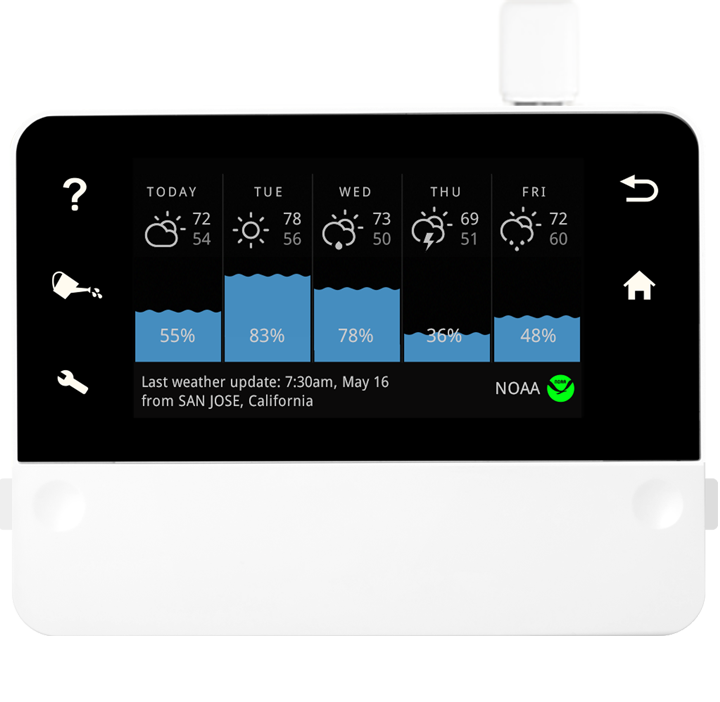 WiFi Connection Irrigation Controller with Instant Button Control Weather Aware Wind and Freeze Skip Rain Smart Sprinkler Controller 8 Zones for iOS & Android Devices 